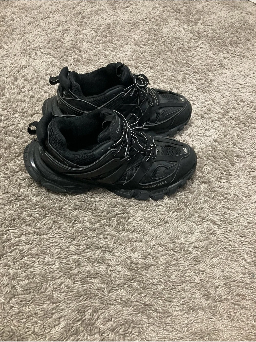 Balenciaga Black Layered Track Sneakers for Men